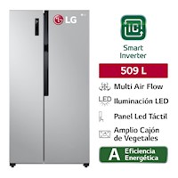 Refrigeradora LG 509LT Multi Air Flow LS51BPP Plateada